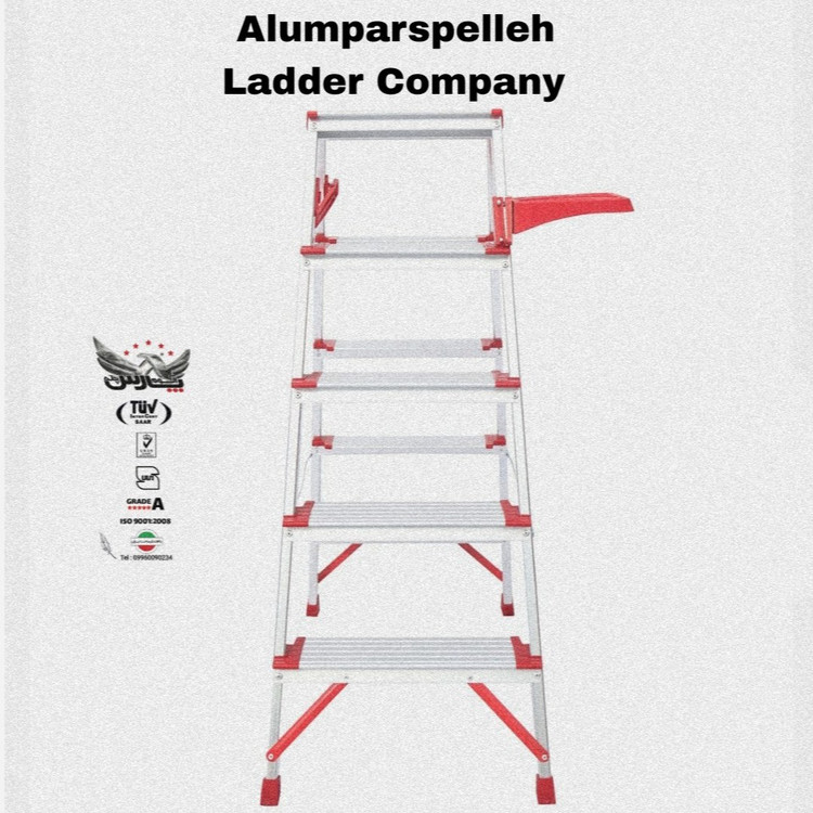 نردبان 5 پله آلومینیومی مدل برلیان خانگی،اداری دو طرفه