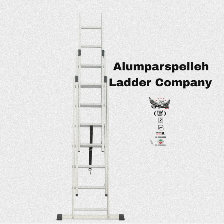 نردبان ۳ تکه 2۱ پله 6 متری مدل اکسلنت برند آلوم پارس